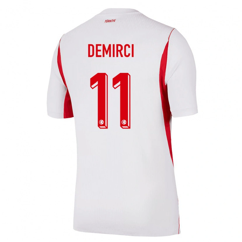 Danxen Hombre Camiseta Turquía Deniz Demirci #11 Blanco Rojo Borgoña 2ª Equipación 26-28 La Camisa México
