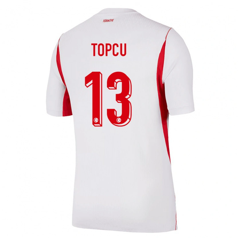 Danxen Hombre Camiseta Turquía Emirhan Topçu #13 Blanco Rojo Borgoña 2ª Equipación 26-28 La Camisa México