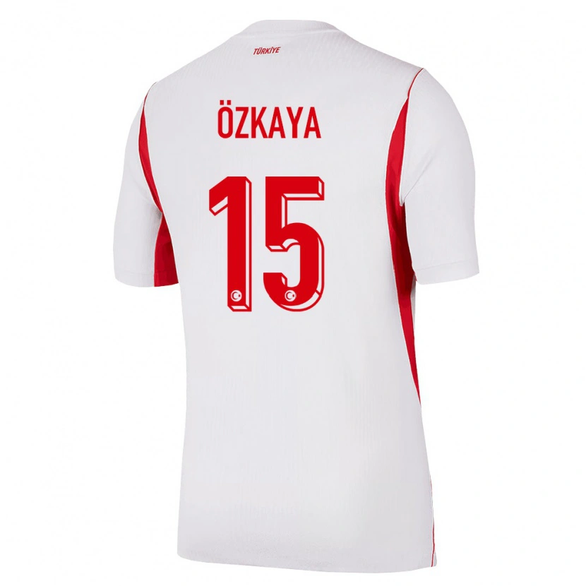 Danxen Hombre Camiseta Turquía Cengizhan Özkaya #15 Blanco Rojo Borgoña 2ª Equipación 26-28 La Camisa México