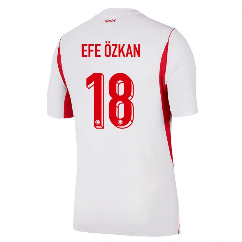 Danxen Hombre Camiseta Turquía Utku Efe Özkan #18 Blanco Rojo Borgoña 2ª Equipación 26-28 La Camisa México