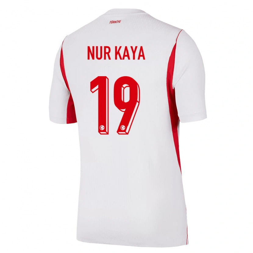 Danxen Hombre Camiseta Turquía Cansu Nur Kaya #19 Blanco Rojo Borgoña 2ª Equipación 26-28 La Camisa México