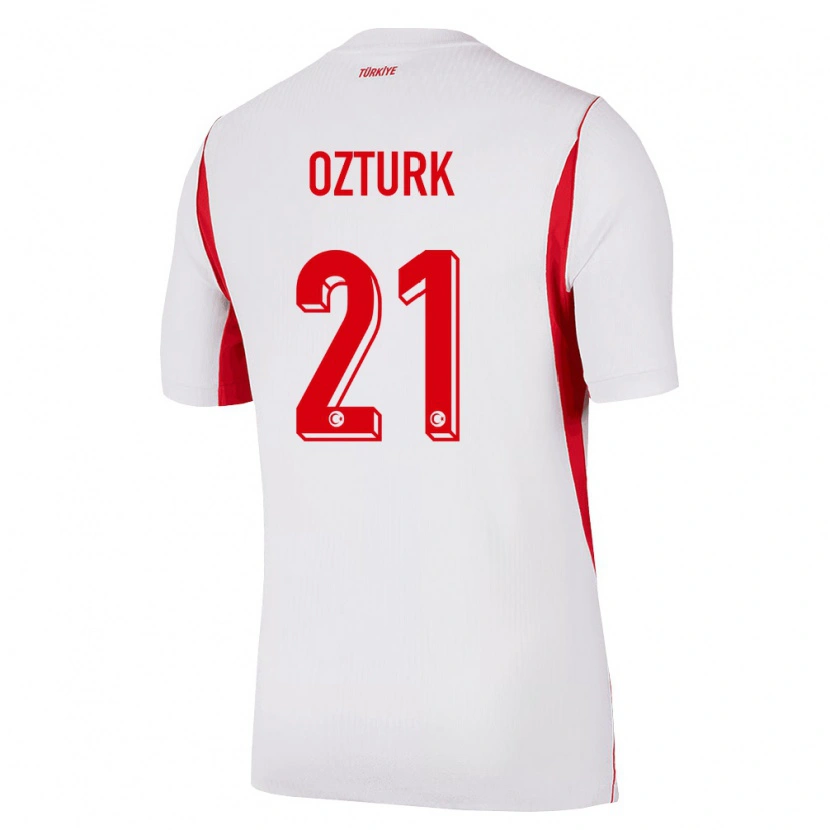 Danxen Hombre Camiseta Turquía Melike Öztürk #21 Blanco Rojo Borgoña 2ª Equipación 26-28 La Camisa México
