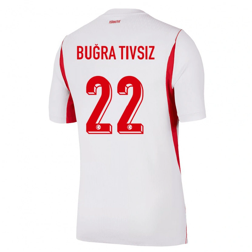 Danxen Hombre Camiseta Turquía Ensar Buğra Tivsiz #22 Blanco Rojo Borgoña 2ª Equipación 26-28 La Camisa México