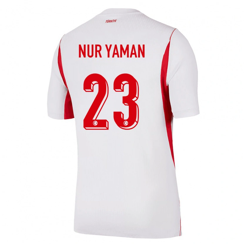 Danxen Hombre Camiseta Turquía Gamze Nur Yaman #23 Blanco Rojo Borgoña 2ª Equipación 26-28 La Camisa México