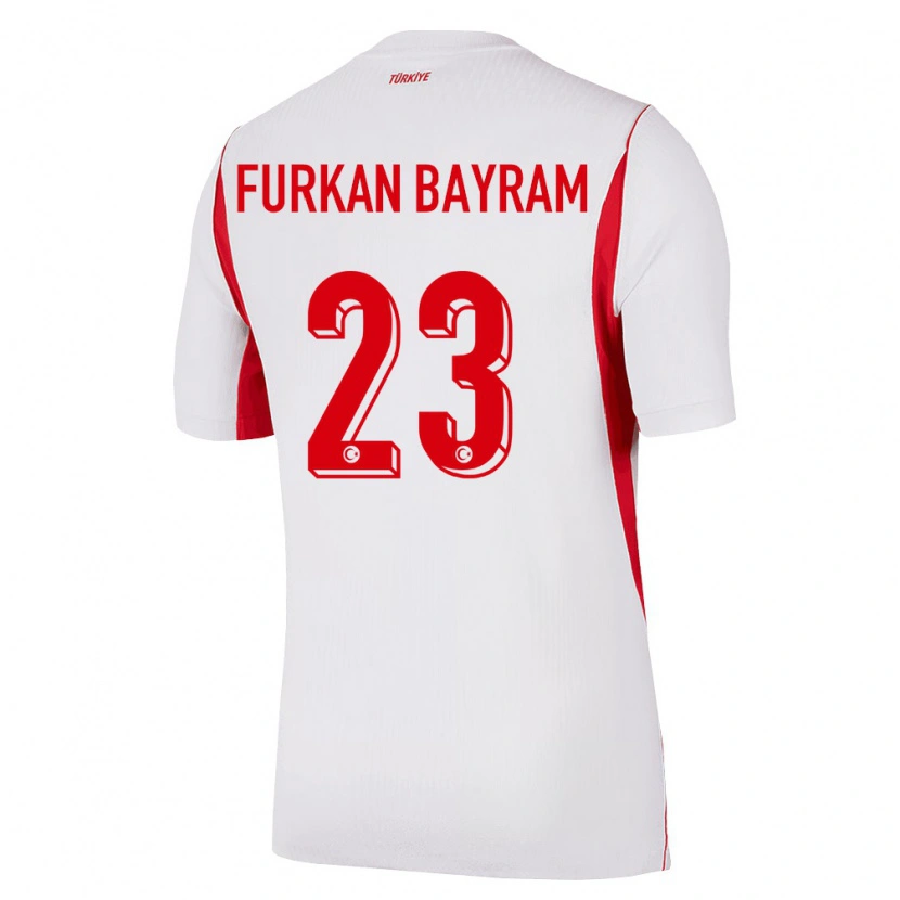 Danxen Hombre Camiseta Turquía Mert Furkan Bayram #23 Blanco Rojo Borgoña 2ª Equipación 26-28 La Camisa México
