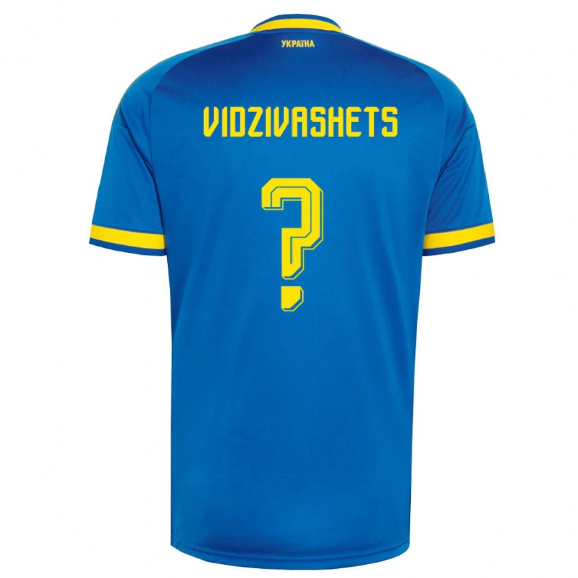 Danxen Hombre Camiseta Ucrania David Vidzivashets #0 Azul Amarillo Marino 2ª Equipación 26-28 La Camisa México