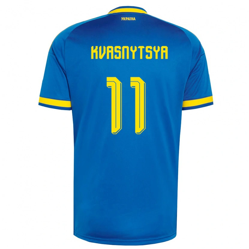Danxen Hombre Camiseta Ucrania Ilya Kvasnytsya #11 Azul Amarillo Marino 2ª Equipación 26-28 La Camisa México