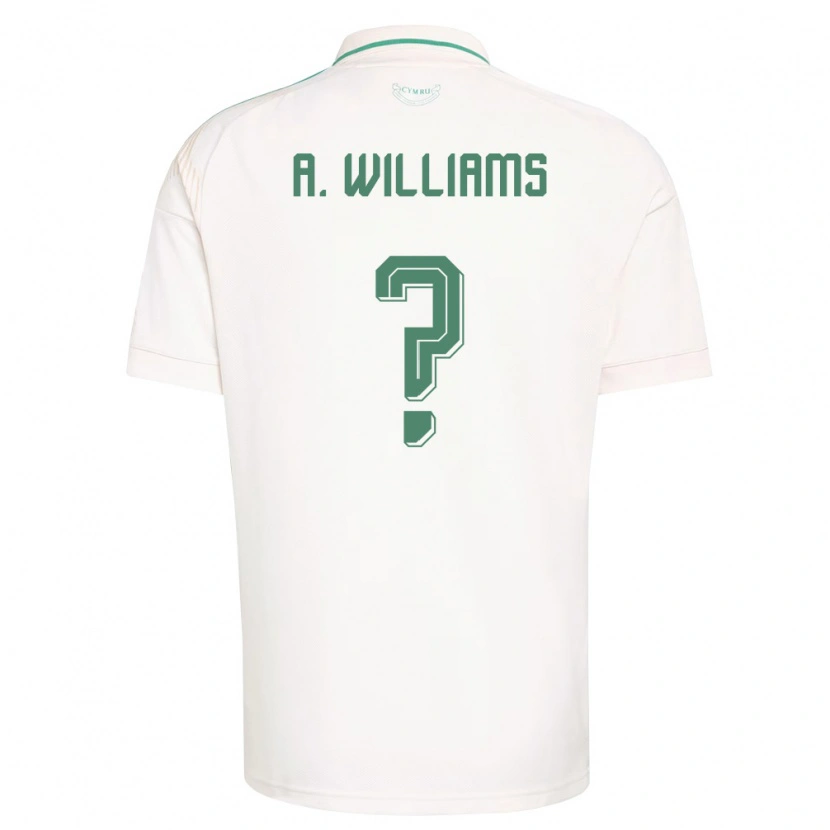 Danxen Hombre Camiseta Gales Alex Williams #0 Blanco Marrón Verde 2ª Equipación 26-28 La Camisa México