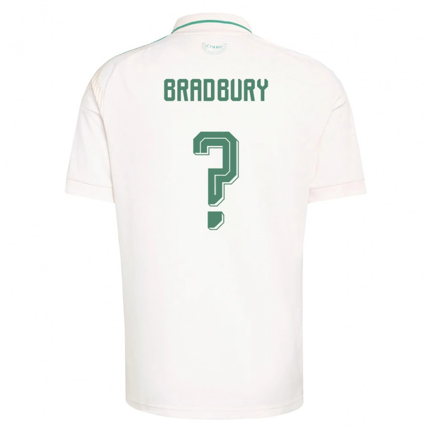 Danxen Hombre Camiseta Gales Louie Bradbury #0 Blanco Marrón Verde 2ª Equipación 26-28 La Camisa México