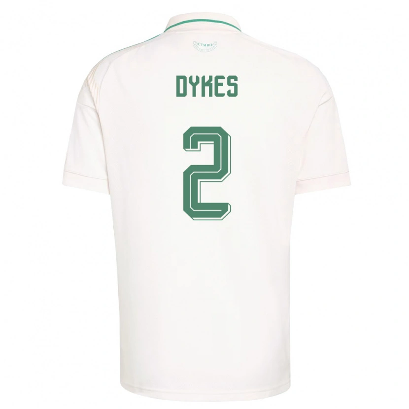 Danxen Hombre Camiseta Gales Loren Dykes #2 Blanco Marrón Verde 2ª Equipación 26-28 La Camisa México