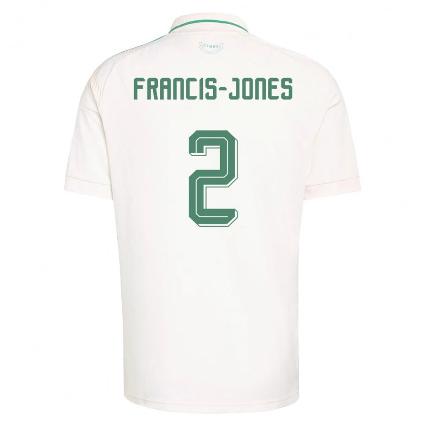 Danxen Hombre Camiseta Gales Maria Francis Jones #2 Blanco Marrón Verde 2ª Equipación 26-28 La Camisa México