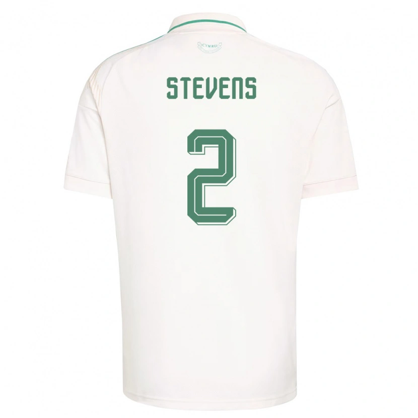 Danxen Hombre Camiseta Gales Fin Stevens #2 Blanco Marrón Verde 2ª Equipación 26-28 La Camisa México