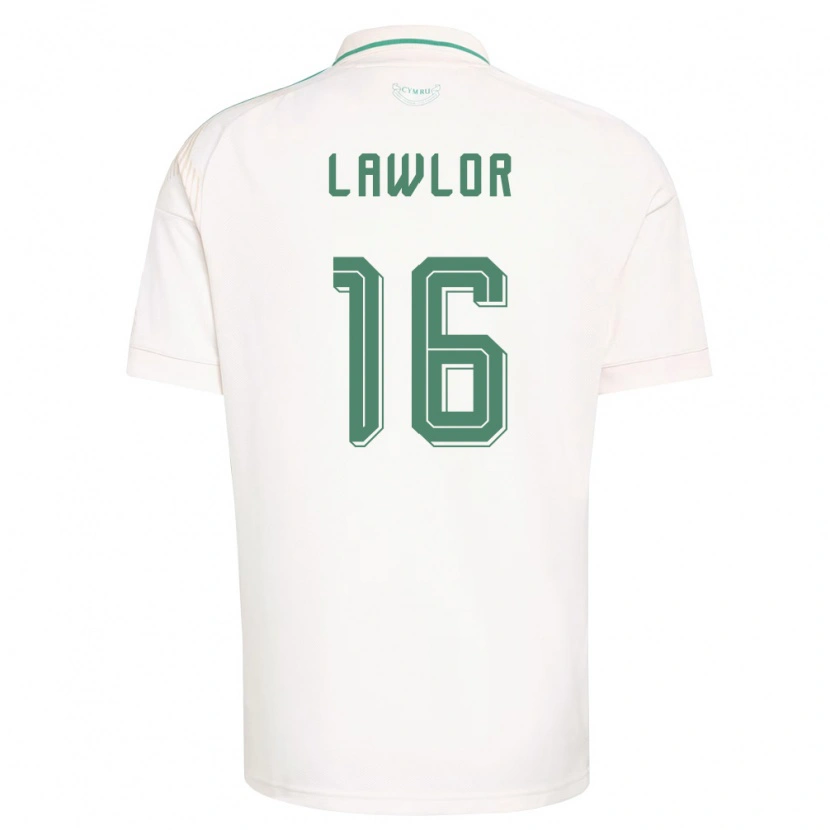 Danxen Hombre Camiseta Gales Dylan Lawlor #16 Blanco Marrón Verde 2ª Equipación 26-28 La Camisa México