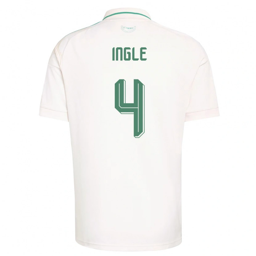 Danxen Hombre Camiseta Gales Sophie Ingle #4 Blanco Marrón Verde 2ª Equipación 26-28 La Camisa México