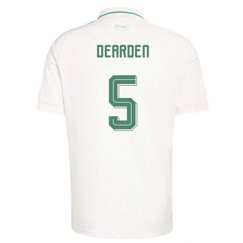 Danxen Hombre Camiseta Gales Tom Dearden #5 Blanco Marrón Verde 2ª Equipación 26-28 La Camisa México
