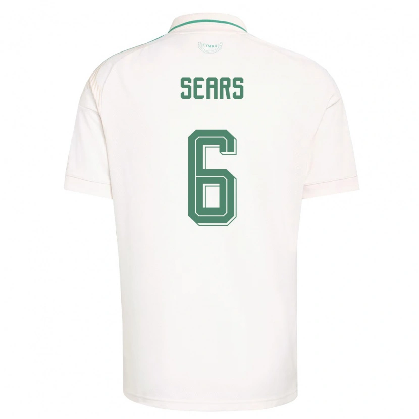 Danxen Hombre Camiseta Gales Ryan Sears #6 Blanco Marrón Verde 2ª Equipación 26-28 La Camisa México