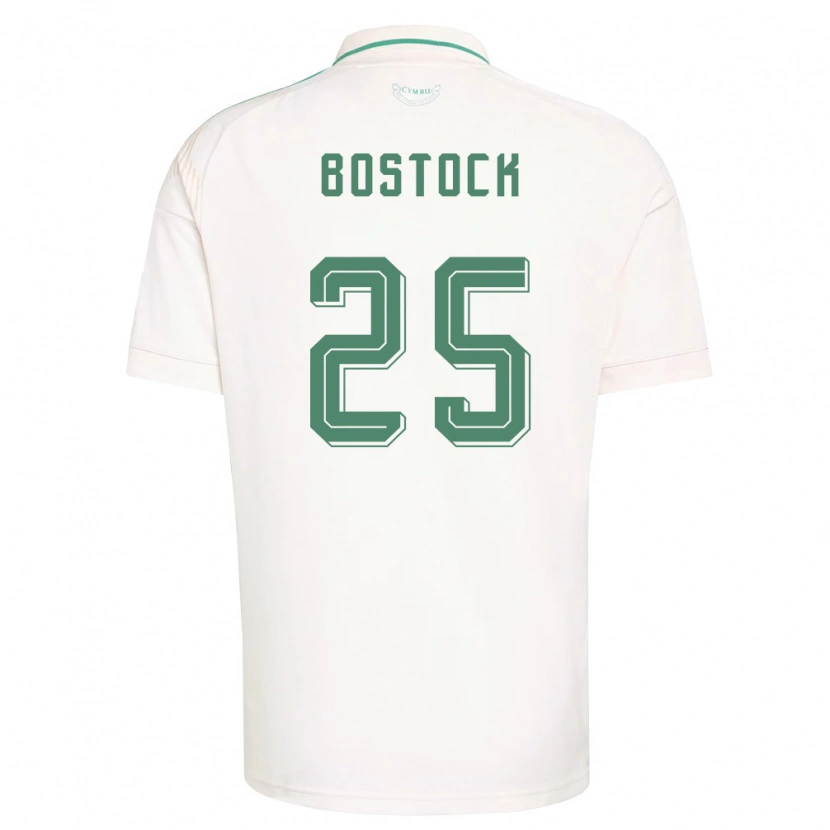 Danxen Hombre Camiseta Gales Ollie Bostock #25 Blanco Marrón Verde 2ª Equipación 26-28 La Camisa México