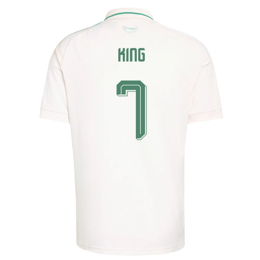 Danxen Hombre Camiseta Gales Eli King #7 Blanco Marrón Verde 2ª Equipación 26-28 La Camisa México