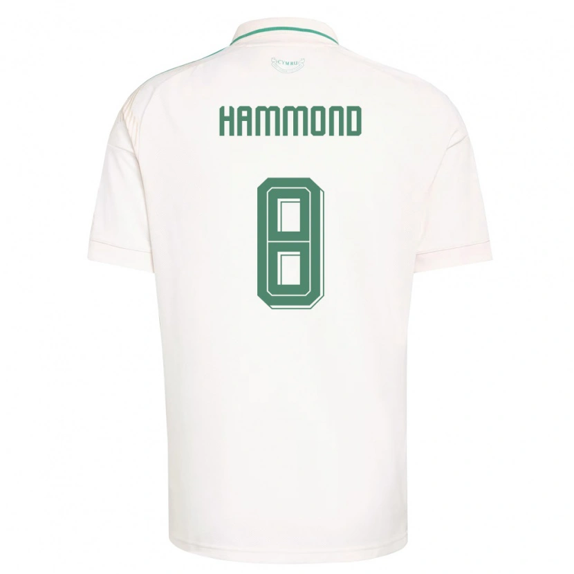 Danxen Hombre Camiseta Gales Oliver Hammond #8 Blanco Marrón Verde 2ª Equipación 26-28 La Camisa México