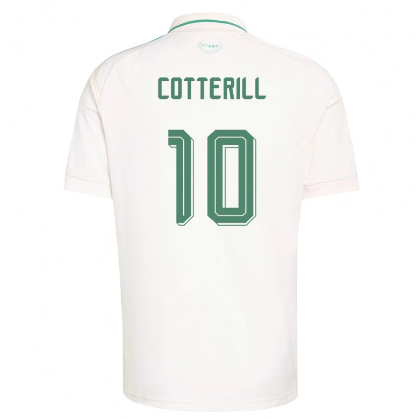 Danxen Hombre Camiseta Gales Joel Cotterill #10 Blanco Marrón Verde 2ª Equipación 26-28 La Camisa México