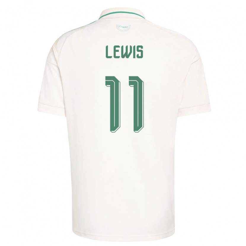Danxen Hombre Camiseta Gales Sonny Lewis #11 Blanco Marrón Verde 2ª Equipación 26-28 La Camisa México