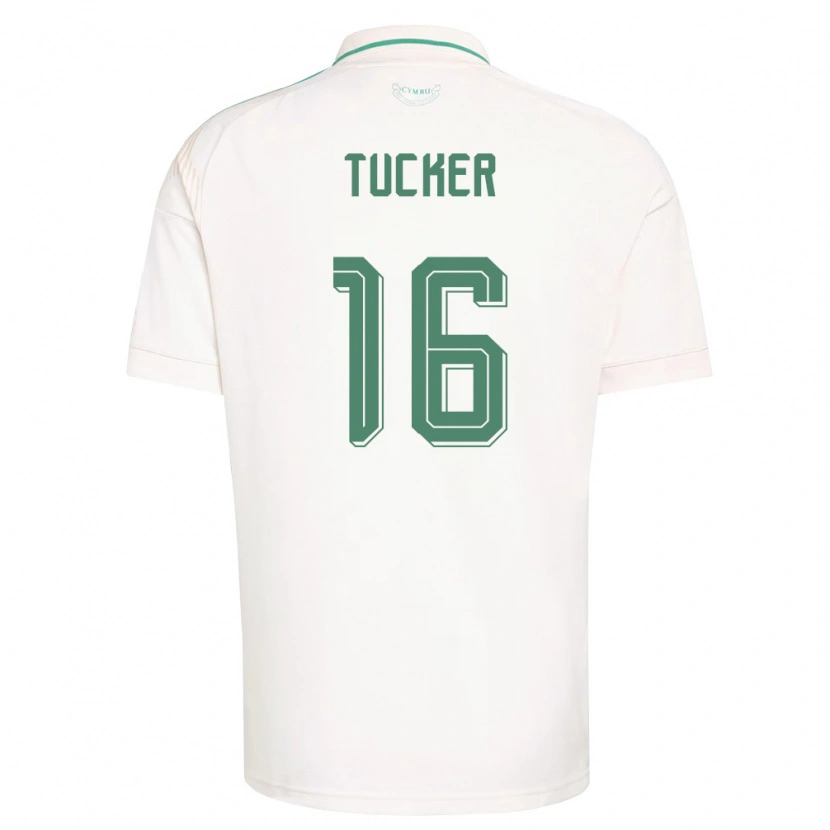 Danxen Hombre Camiseta Gales Ali Tucker #16 Blanco Marrón Verde 2ª Equipación 26-28 La Camisa México