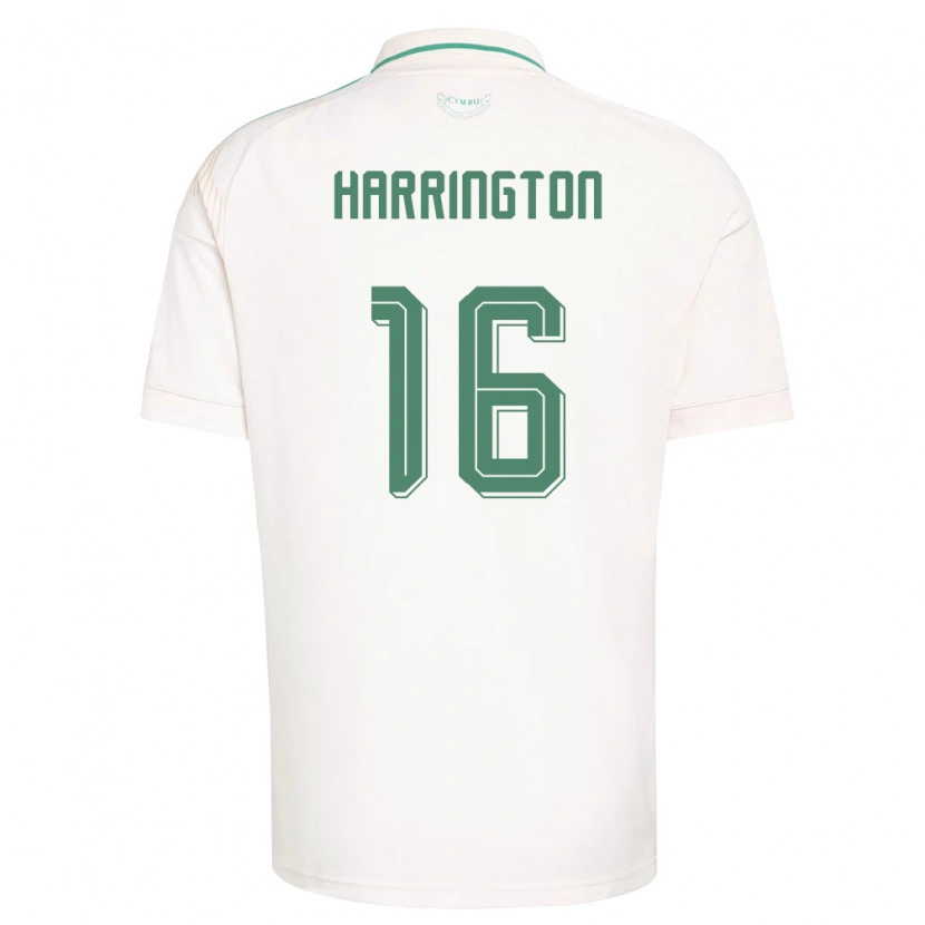 Danxen Hombre Camiseta Gales Ryan Harrington #16 Blanco Marrón Verde 2ª Equipación 26-28 La Camisa México