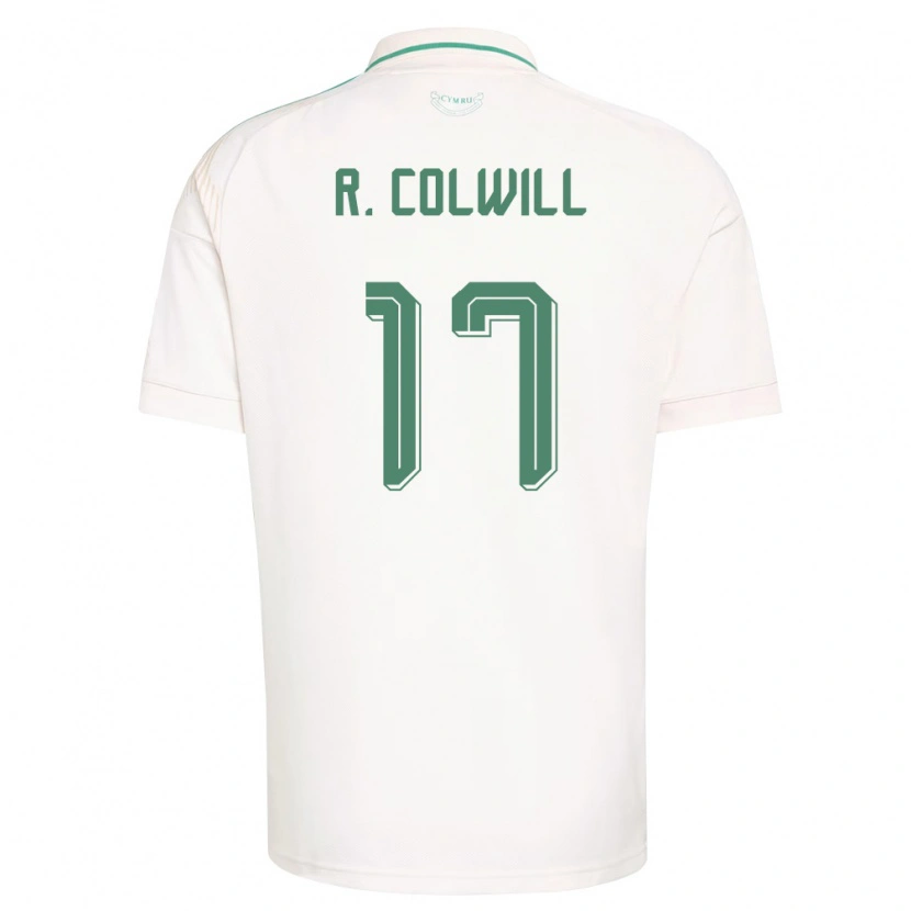 Danxen Hombre Camiseta Gales Rubin Colwill #17 Blanco Marrón Verde 2ª Equipación 26-28 La Camisa México