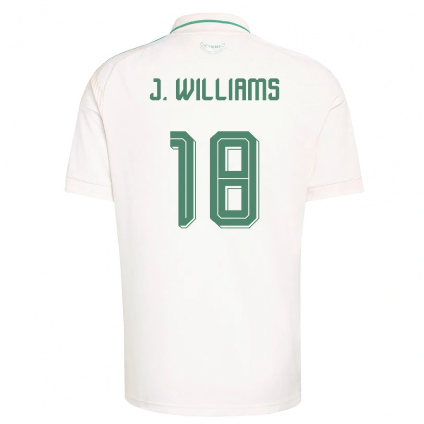 Danxen Hombre Camiseta Gales Jonathan Williams #18 Blanco Marrón Verde 2ª Equipación 26-28 La Camisa México