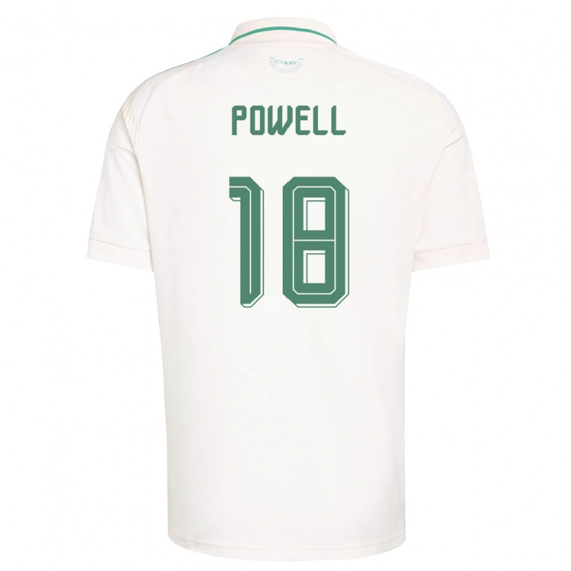 Danxen Hombre Camiseta Gales Ella Powell #18 Blanco Marrón Verde 2ª Equipación 26-28 La Camisa México