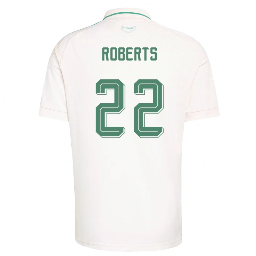 Danxen Hombre Camiseta Gales Lucas Roberts #22 Blanco Marrón Verde 2ª Equipación 26-28 La Camisa México