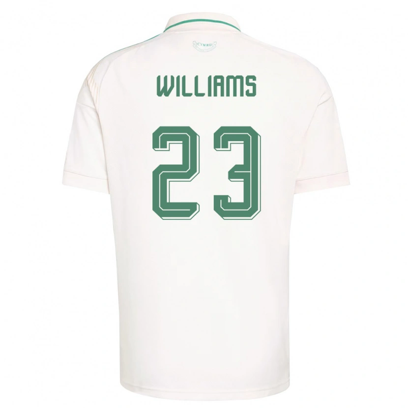 Danxen Hombre Camiseta Gales Chloe Williams #23 Blanco Marrón Verde 2ª Equipación 26-28 La Camisa México