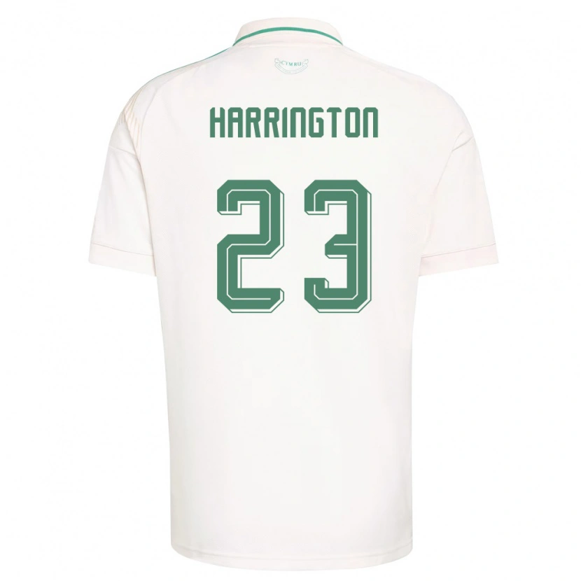 Danxen Hombre Camiseta Gales David Harrington #23 Blanco Marrón Verde 2ª Equipación 26-28 La Camisa México