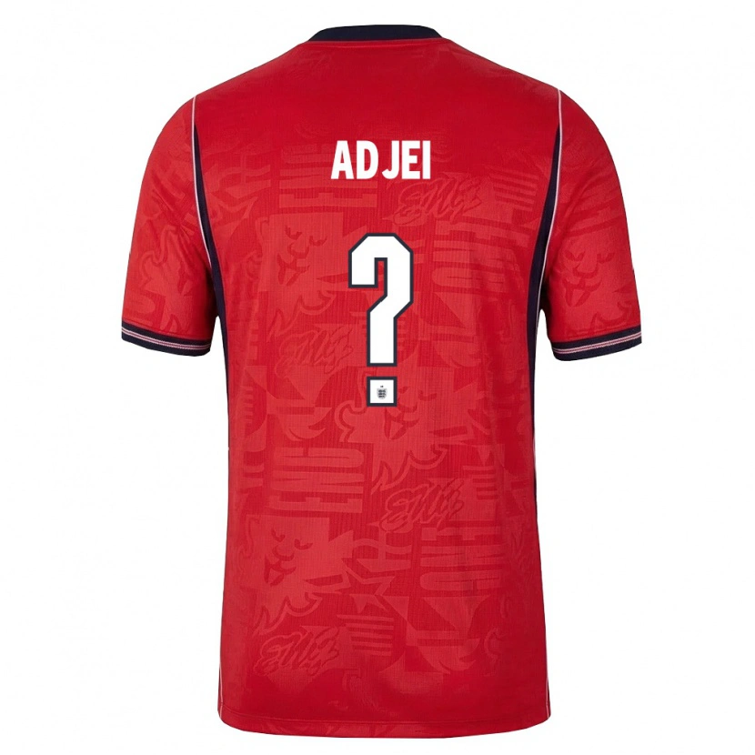 Danxen Hombre Camiseta Inglaterra Tyler Adjei #0 Rojo Marino Blanco 2ª Equipación 26-28 La Camisa México