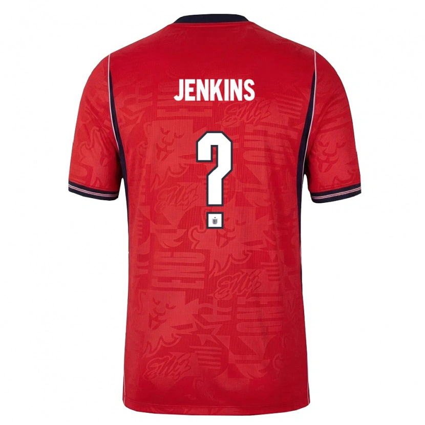 Danxen Hombre Camiseta Inglaterra Luke Jenkins #0 Rojo Marino Blanco 2ª Equipación 26-28 La Camisa México