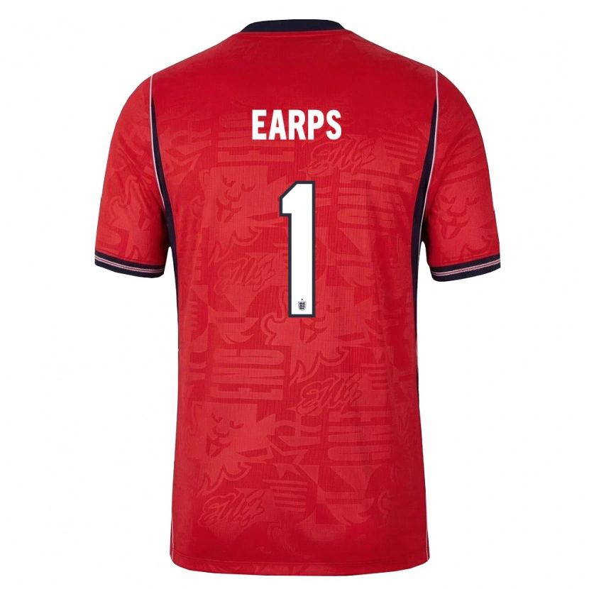 Danxen Hombre Camiseta Inglaterra Mary Earps #1 Rojo Marino Blanco 2ª Equipación 26-28 La Camisa México
