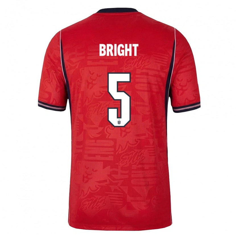Danxen Hombre Camiseta Inglaterra Millie Bright #5 Rojo Marino Blanco 2ª Equipación 26-28 La Camisa México