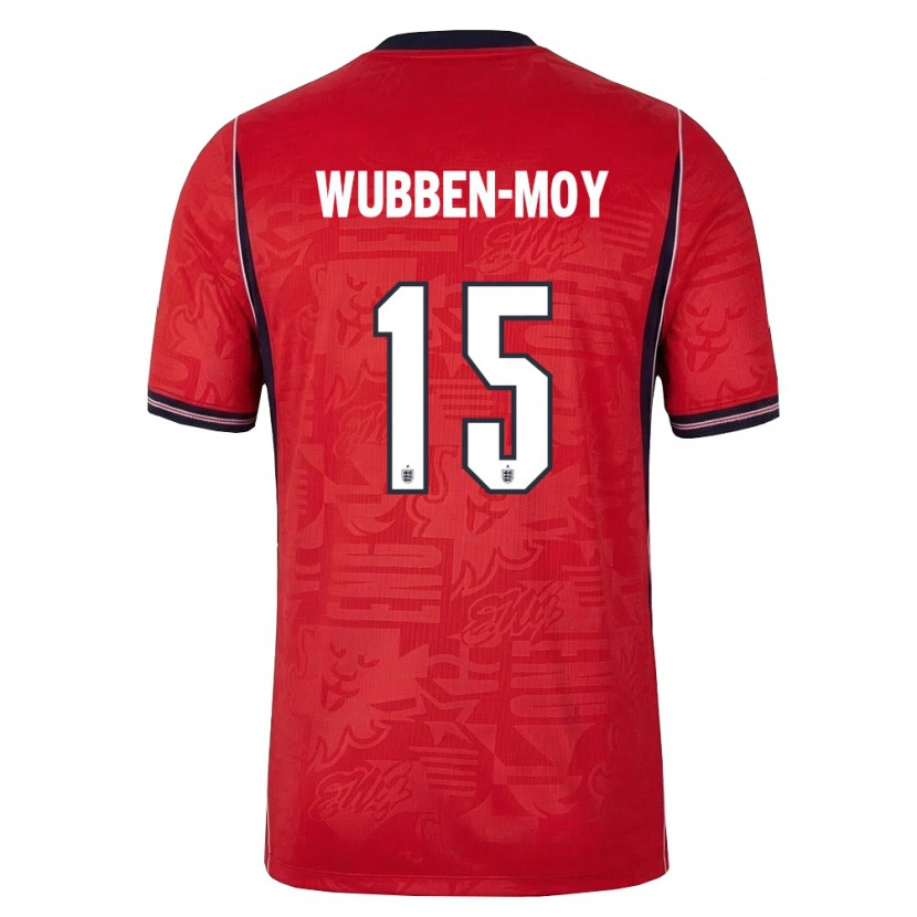Danxen Hombre Camiseta Inglaterra Lotte Wubben Moy #15 Rojo Marino Blanco 2ª Equipación 26-28 La Camisa México