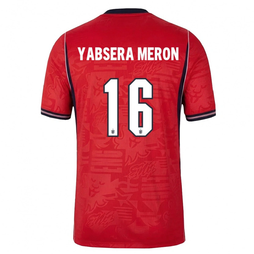 Danxen Hombre Camiseta Inglaterra Yabsera Meron #16 Rojo Marino Blanco 2ª Equipación 26-28 La Camisa México
