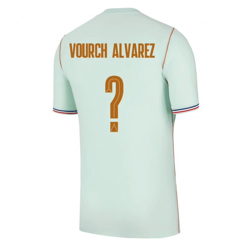 Danxen Hombre Camiseta Francia Léandro Vourch Alvarez #0 Verde Oro 2ª Equipación 26-28 La Camisa México
