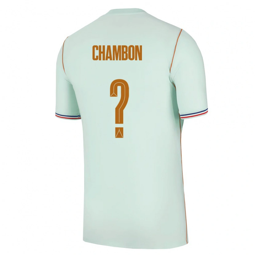 Danxen Hombre Camiseta Francia Mathis Chambon #0 Verde Oro 2ª Equipación 26-28 La Camisa México