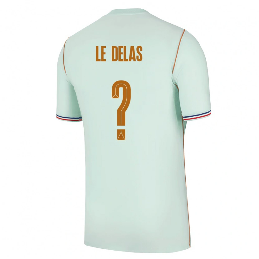 Danxen Hombre Camiseta Francia Mattéo Le Delas #0 Verde Oro 2ª Equipación 26-28 La Camisa México