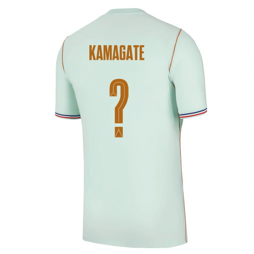 Danxen Hombre Camiseta Francia Mohamed Kamagate #0 Verde Oro 2ª Equipación 26-28 La Camisa México