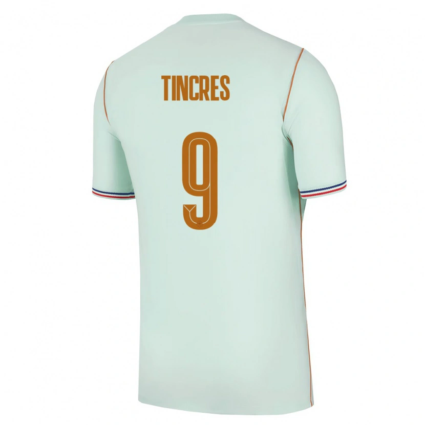 Danxen Hombre Camiseta Francia Joan Tincres #9 Verde Oro 2ª Equipación 26-28 La Camisa México