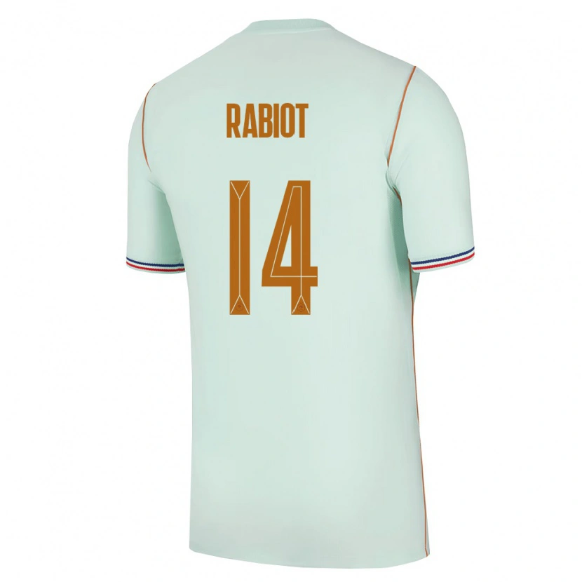 Danxen Hombre Camiseta Francia Adrien Rabiot #14 Verde Oro 2ª Equipación 26-28 La Camisa México