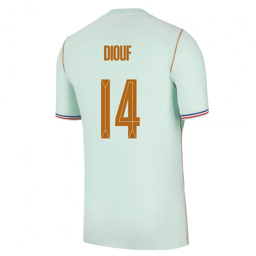 Danxen Hombre Camiseta Francia Andy Diouf #14 Verde Oro 2ª Equipación 26-28 La Camisa México