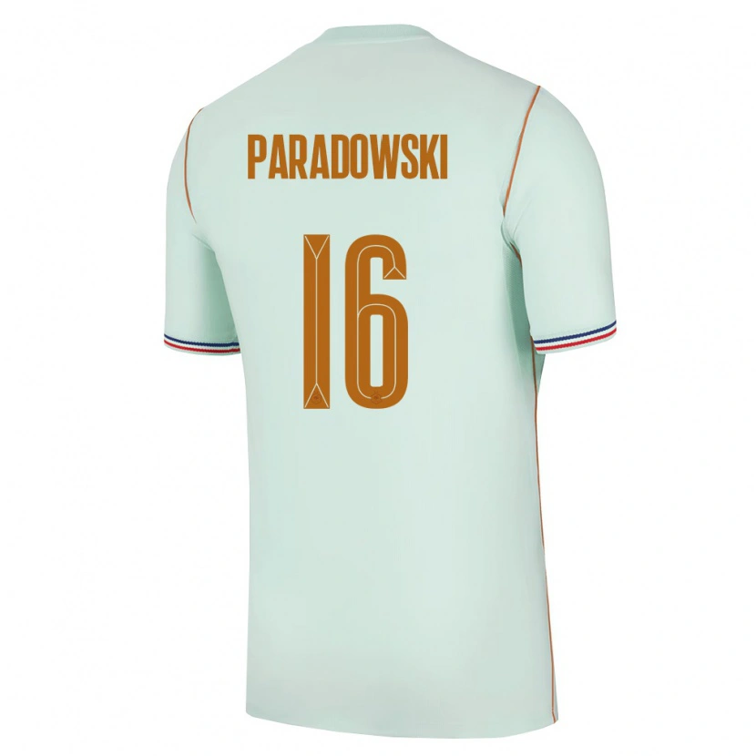 Danxen Hombre Camiseta Francia Tao Paradowski #16 Verde Oro 2ª Equipación 26-28 La Camisa México