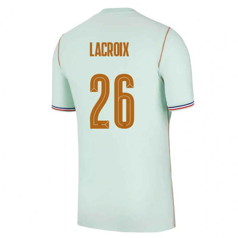 Danxen Hombre Camiseta Francia Maxence Lacroix #26 Verde Oro 2ª Equipación 26-28 La Camisa México