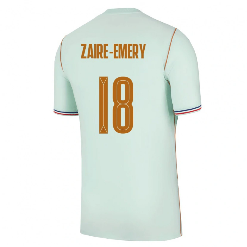 Danxen Hombre Camiseta Francia Warren Zaïre-Emery #18 Verde Oro 2ª Equipación 26-28 La Camisa México