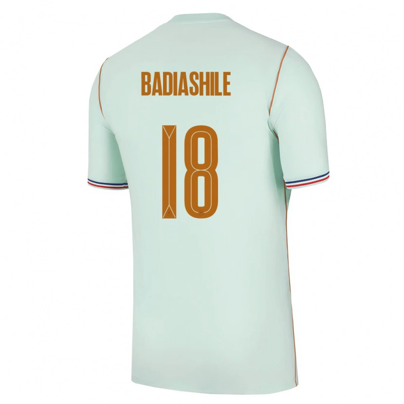 Danxen Hombre Camiseta Francia Benoit Badiashile #18 Verde Oro 2ª Equipación 26-28 La Camisa México